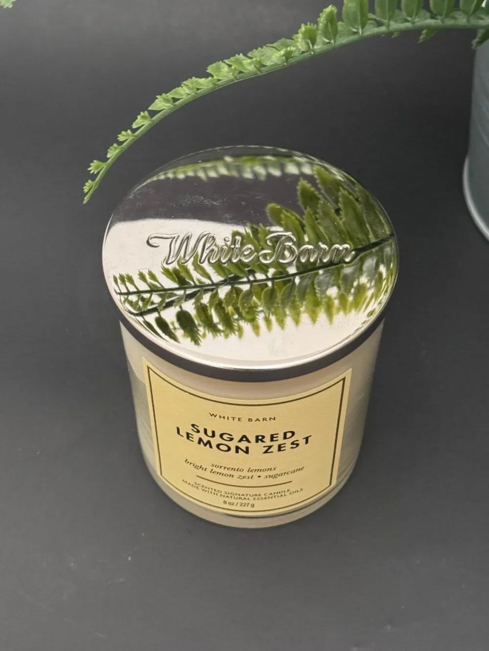 BBW Sugared Lemon Zest White Barn Bath & Body Works Single Wick Candle